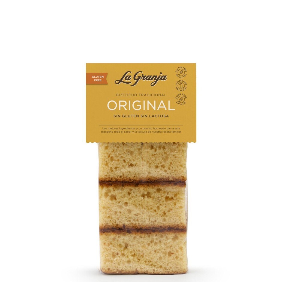 BIZCOCHO ORIGINAL SIN GLUTEN Y SIN LACTOSA.